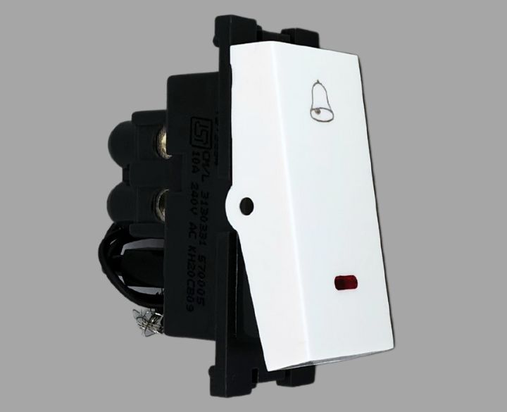 Kolors Kosmik 6A Bell Push Switch with Indicator 570005  White